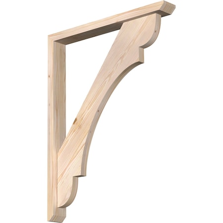 Ekena Millwork Olympic Slat Smooth Bracket w/ Offset Brace, Douglas Fir, 3 1/2"W x 28"D x 36"H BKT0402X28X36OLY06SDF